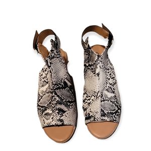 Qupid Snakeskin Open Toe Backless Sandals New Sz 10